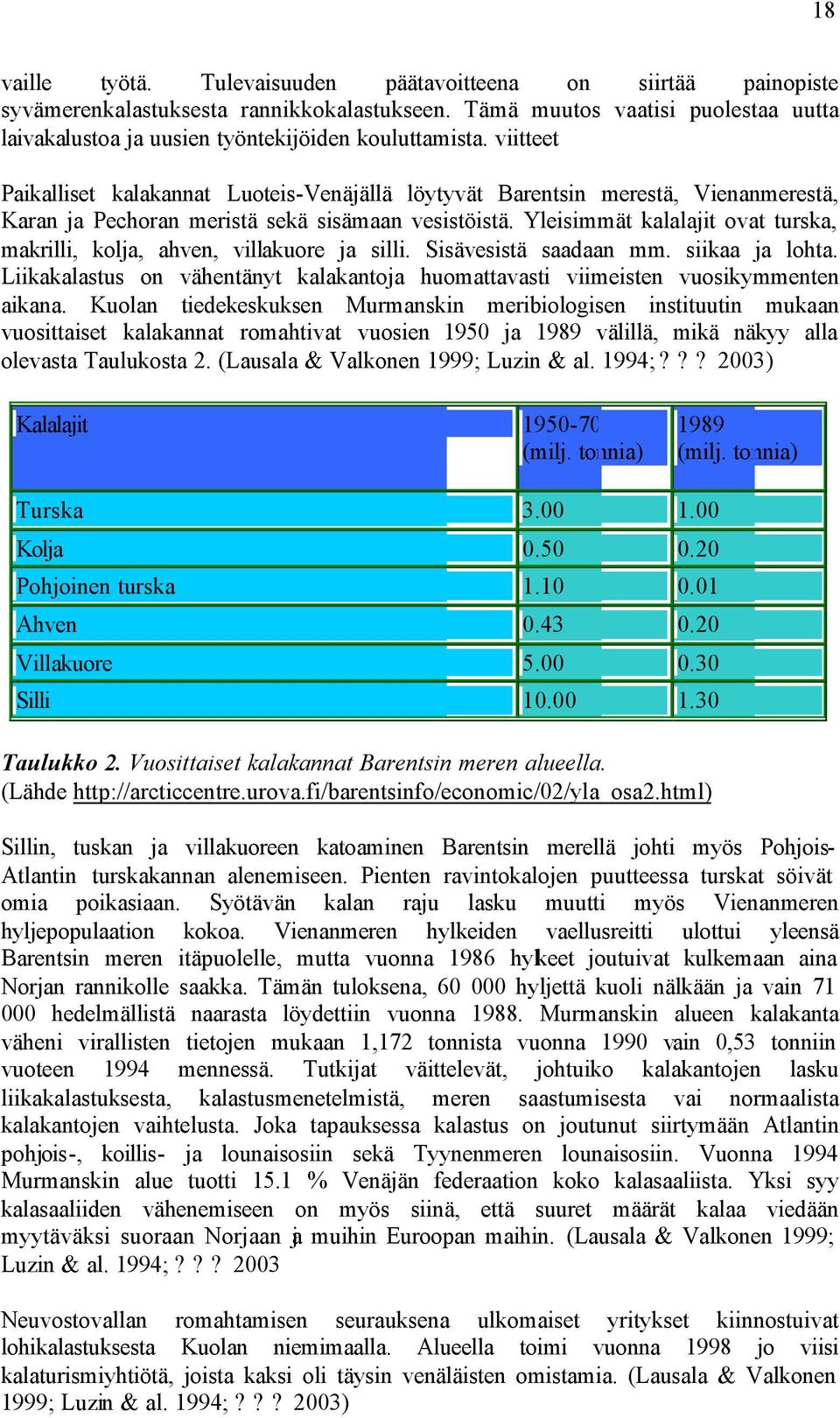 viitteet Paikalliset kalakannat Luoteis-Venäjällä löytyvät Barentsin merestä, Vienanmerestä, Karan ja Pechoran meristä sekä sisämaan vesistöistä.