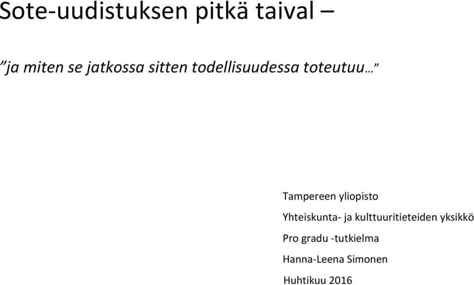Tampereen yliopisto Yhteiskunta- ja