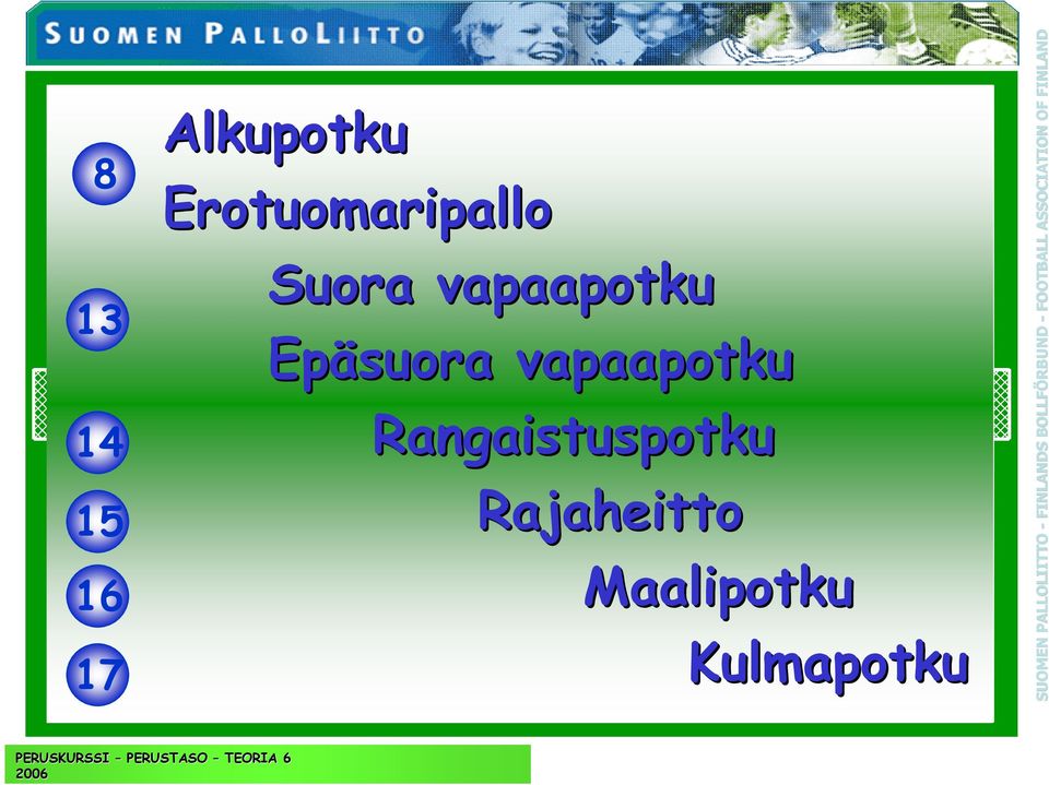 vapaapotku Epäsuora vapaapotku