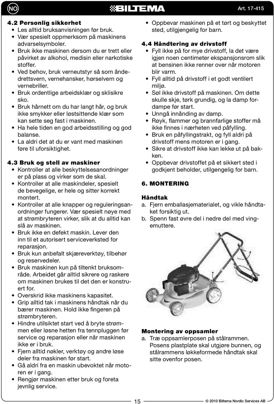 Gräsklippare Gressklipper Ruohonleikkuri Plæneklipper - PDF Ilmainen lataus
