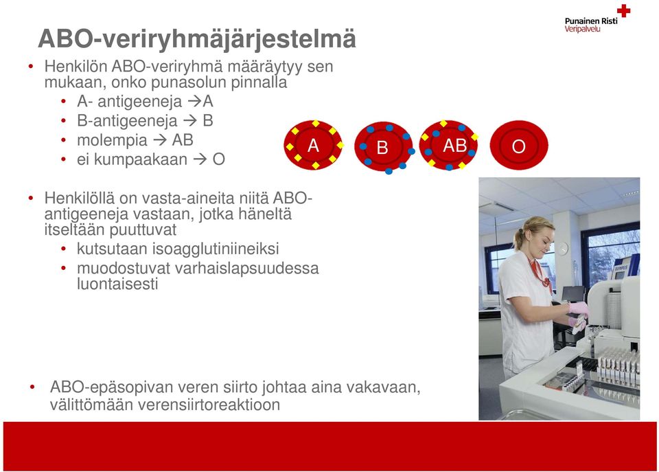 ABOantigeeneja vastaan, jotka häneltä itseltään puuttuvat kutsutaan isoagglutiniineiksi muodostuvat