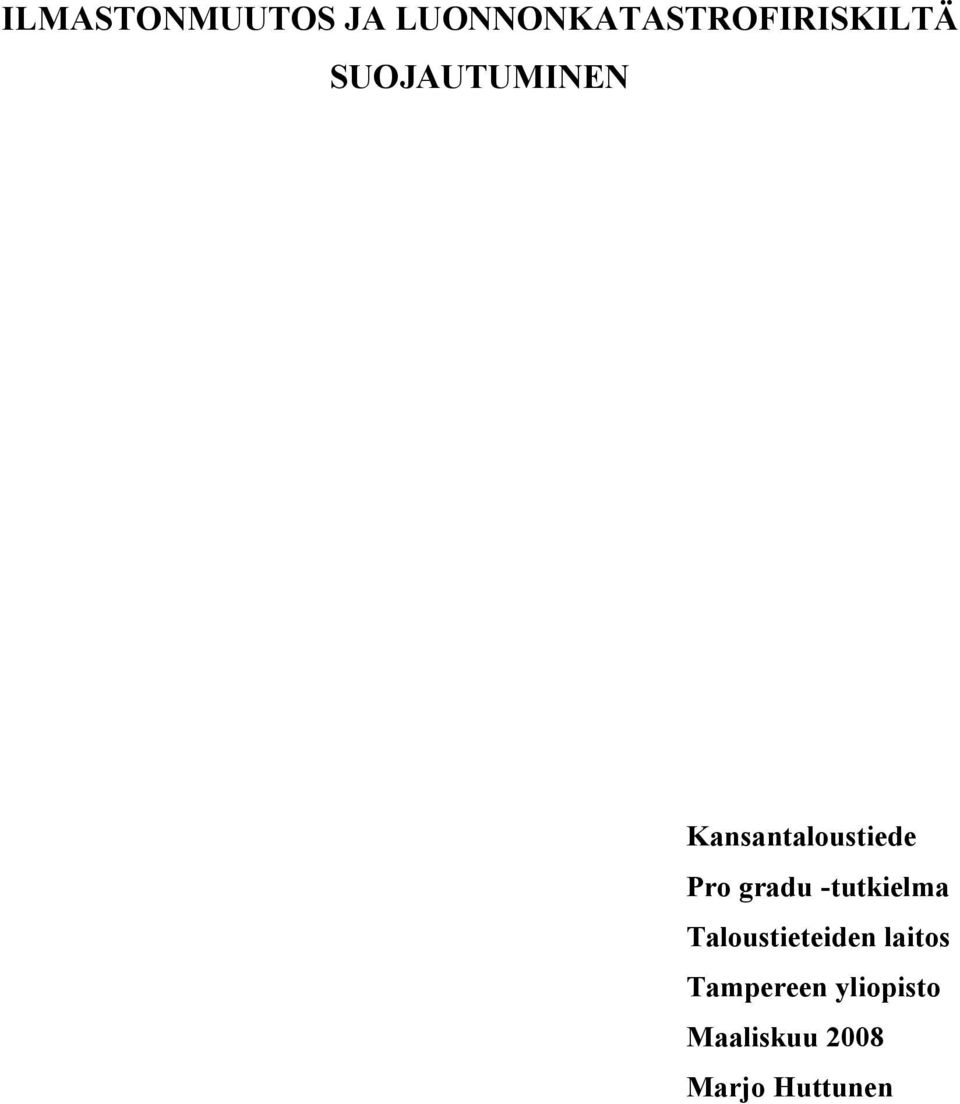 Kansantaloustiede Pro gradu -tutkielma