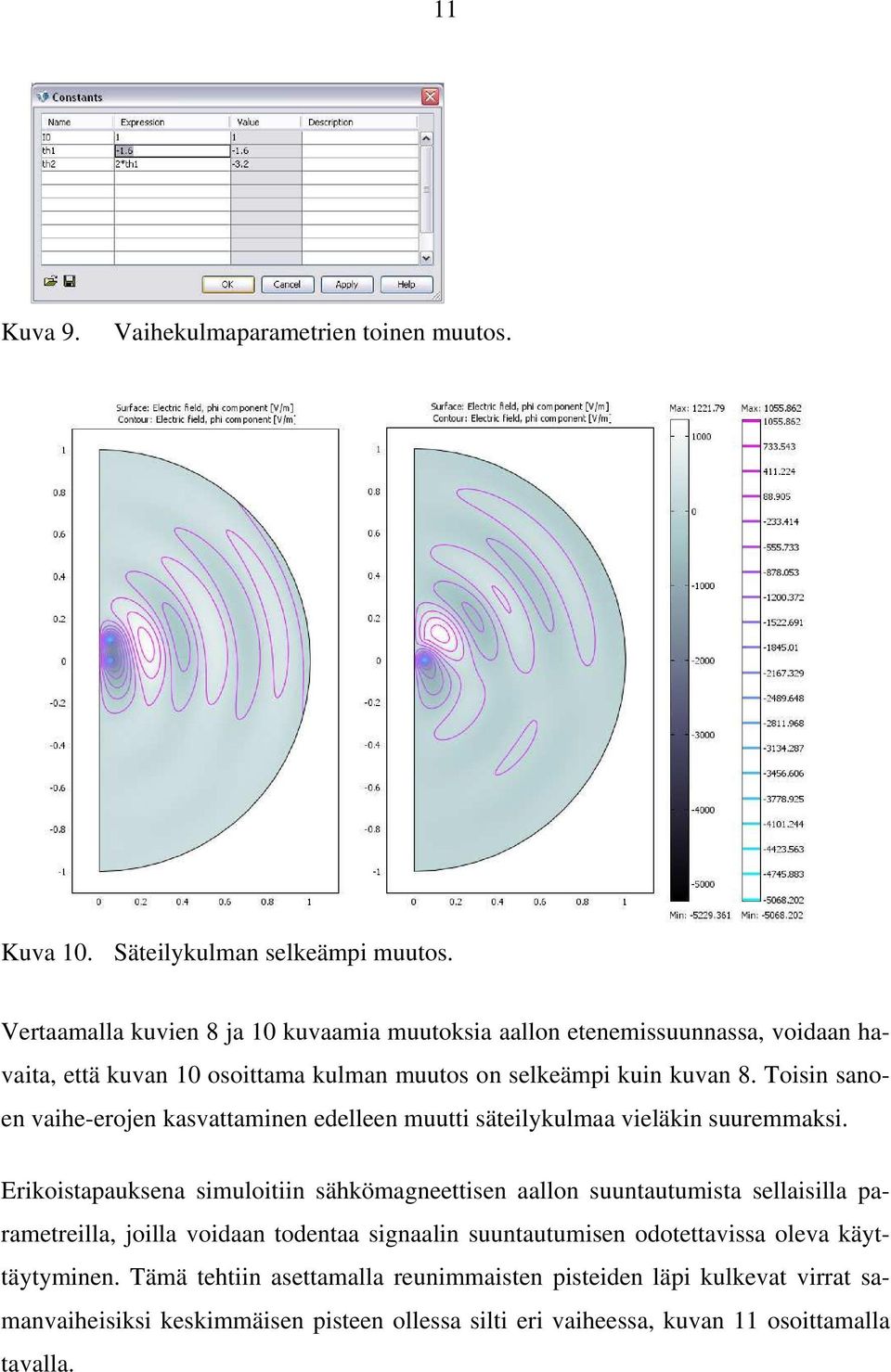 Toisin sanoen vaihe-erojen kasvattaminen edelleen muutti säteilykulmaa vieläkin suuremmaksi.
