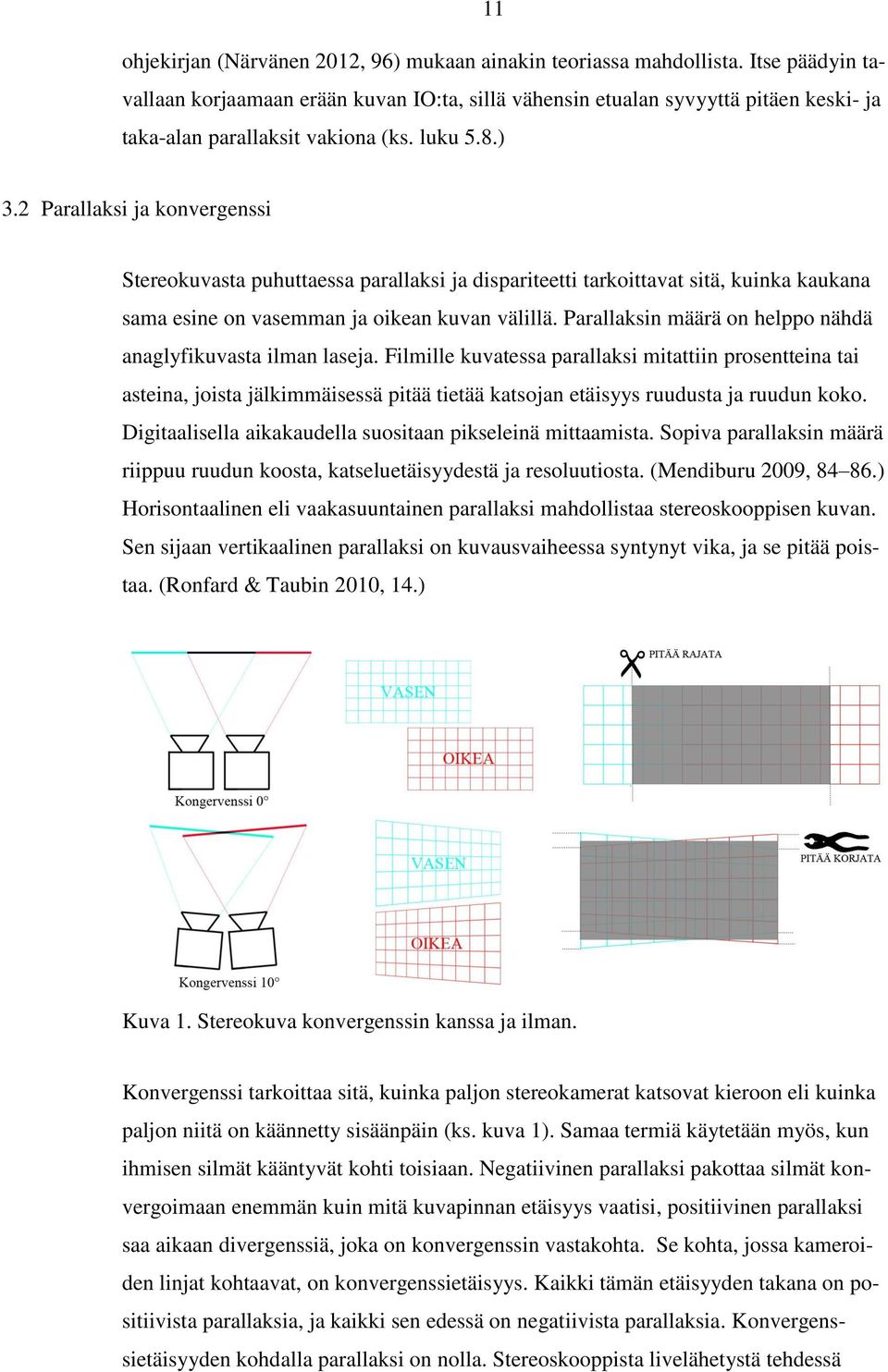 2 Parallaksi ja konvergenssi Stereokuvasta puhuttaessa parallaksi ja dispariteetti tarkoittavat sitä, kuinka kaukana sama esine on vasemman ja oikean kuvan välillä.