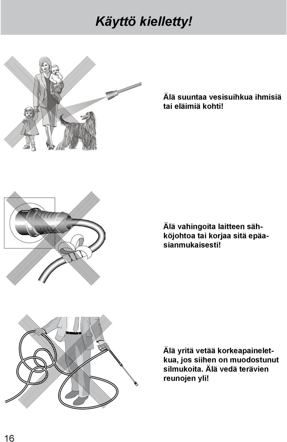 Älä vahingoita laitteen sähköjohtoa tai korjaa sitä