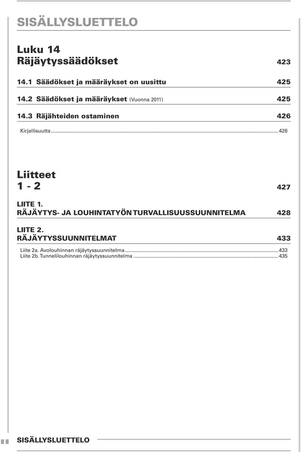 ..426 Liitteet 1-2 427 LIITE 1. RÄJÄYTYS- JA LOUHINTATYÖN TURVALLISUUSSUUNNITELMA 428 LIITE 2.