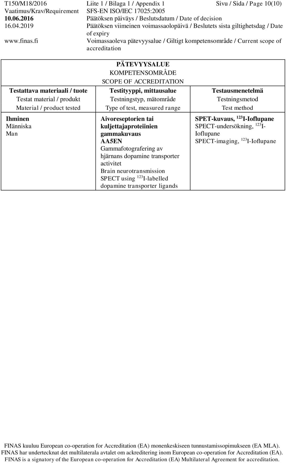 activitet Brain neurotransmission SPECT using 123 I-labelled dopamine transporter ligands