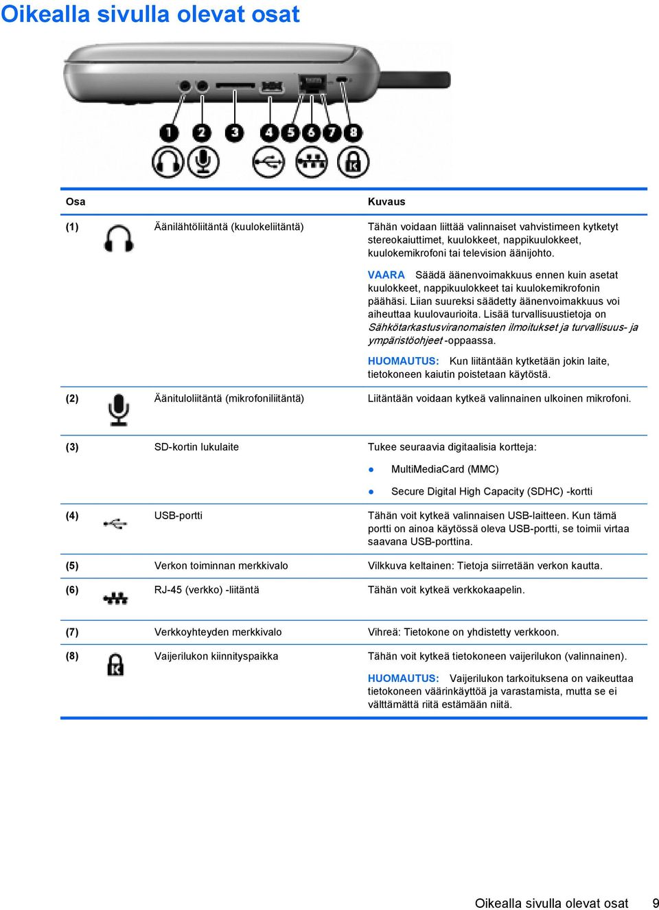 Lisää turvallisuustietoja on Sähkötarkastusviranomaisten ilmoitukset ja turvallisuus- ja ympäristöohjeet -oppaassa.