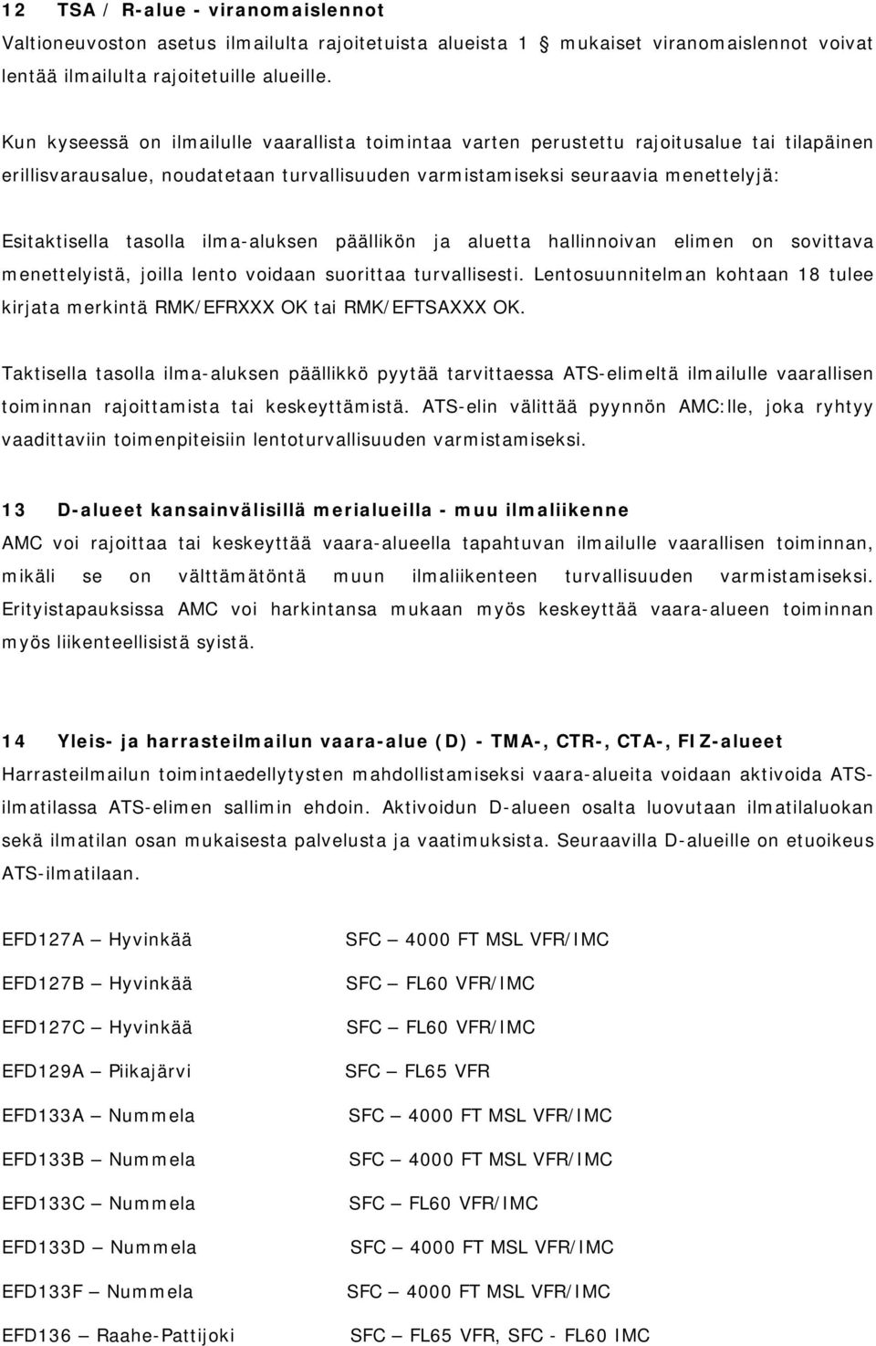 tasolla ilma-aluksen päällikön ja aluetta hallinnoivan elimen on sovittava menettelyistä, joilla lento voidaan suorittaa turvallisesti.