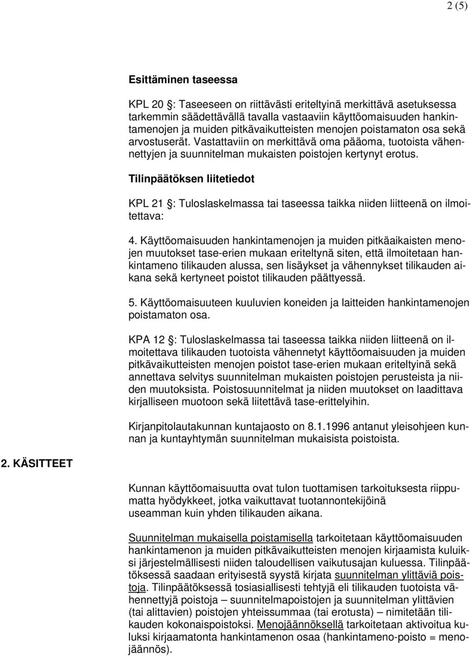 Tilinpäätöksen liitetiedot KPL 21 : Tuloslaskelmassa tai taseessa taikka niiden liitteenä on ilmoitettava: 4.