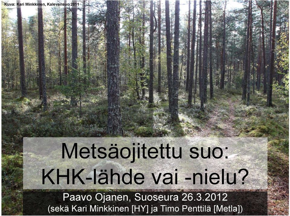 Paavo Ojanen, Suoseura 26.3.