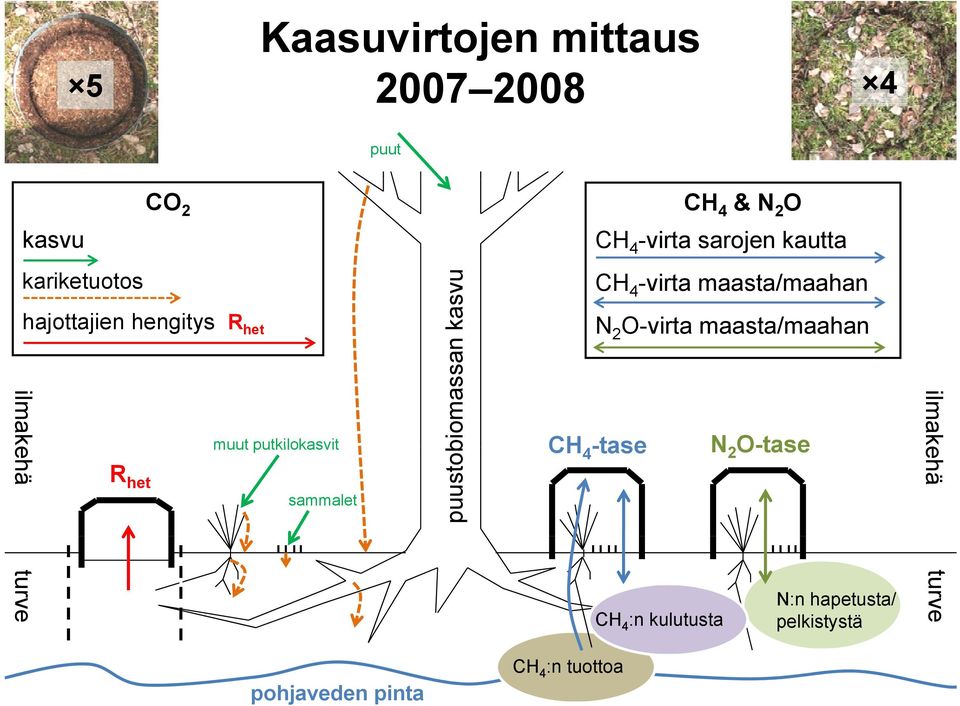 maasta/maahan N 2 O-virta maasta/maahan ehärhetch4-tase muut putkilokasvit N2O-tase 2