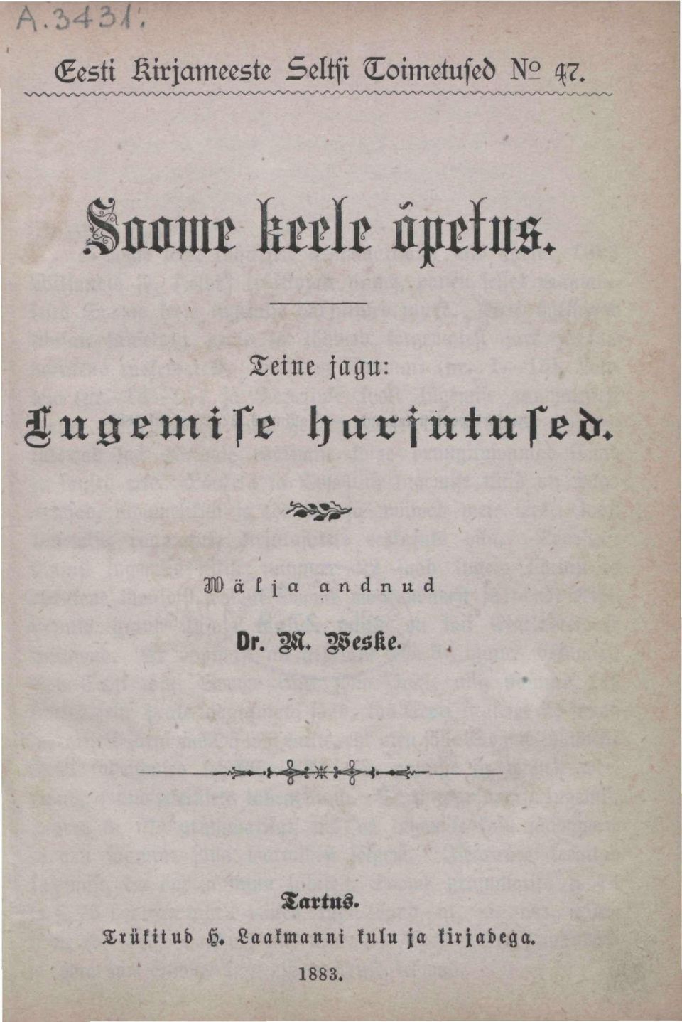 Teine jagu: Lugemise tzarfutused.