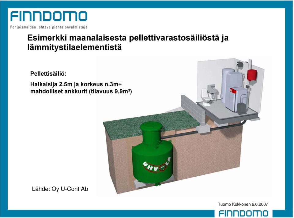 lämmitystilaelementistä Pellettisäiliö: