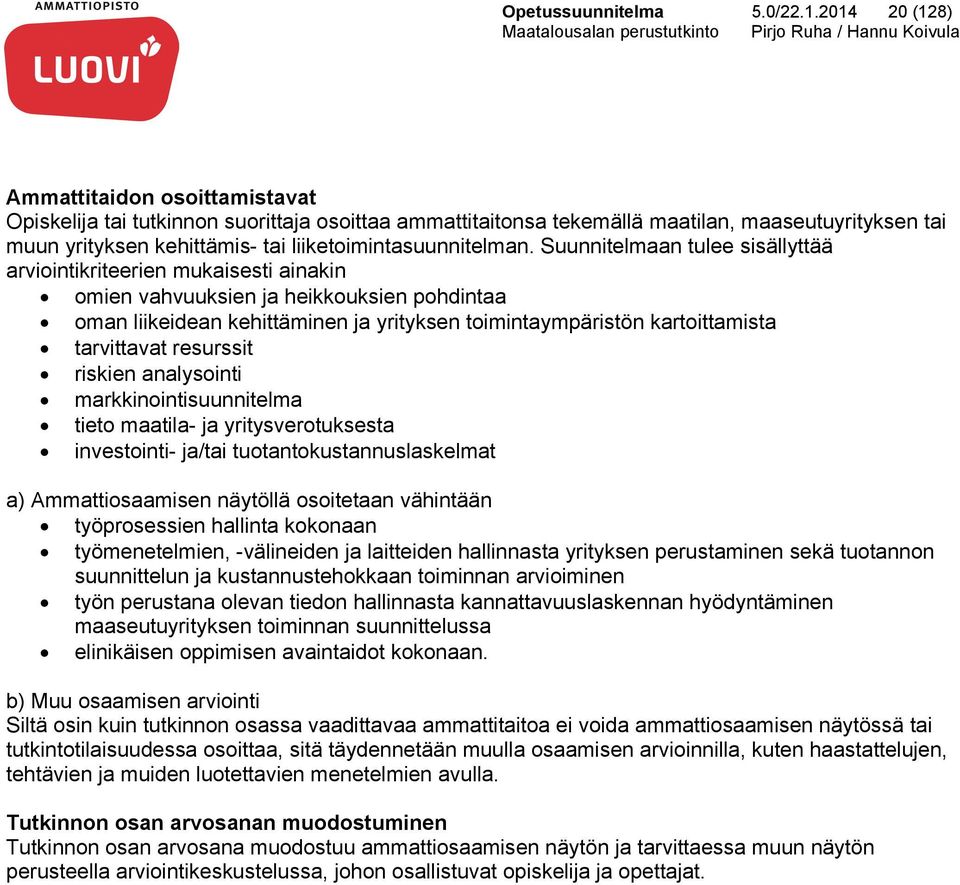 liiketoimintasuunnitelman.