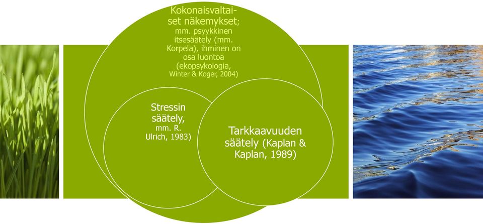 Korpela), ihminen on osa luontoa (ekopsykologia,