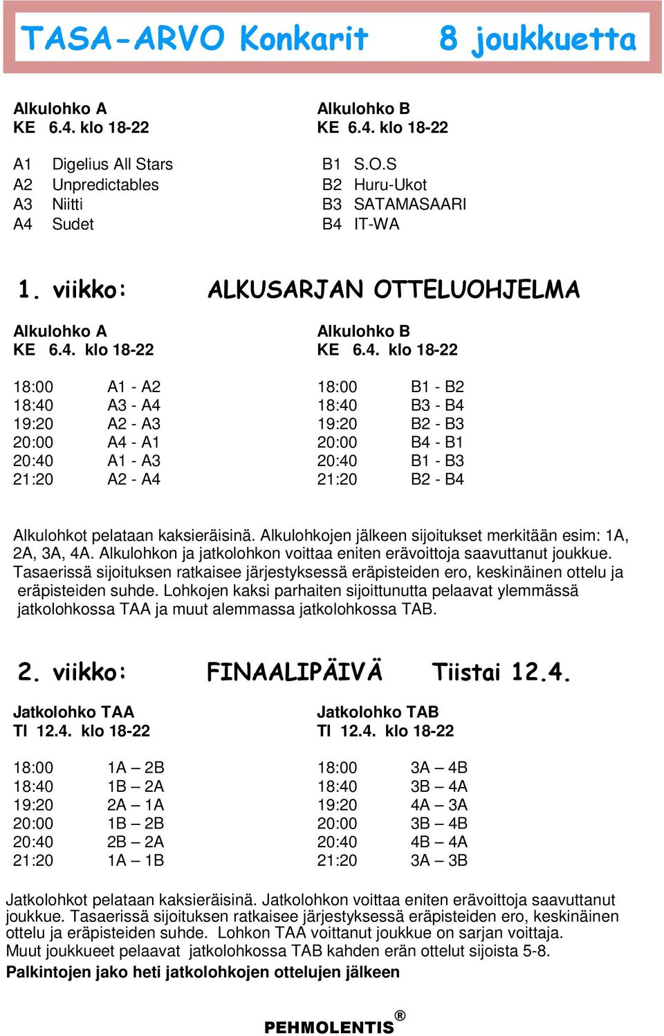 klo 18-22 KE 6.4.