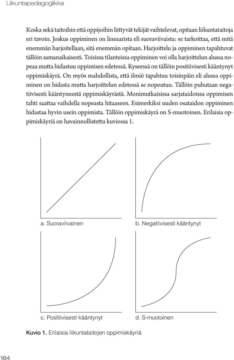 Toisissa tilanteissa oppiminen voi olla harjoittelun alussa nopeaa mutta hidastuu oppimisen edetessä. Kyseessä on tällöin positiivisesti kääntynyt oppimiskäyrä.