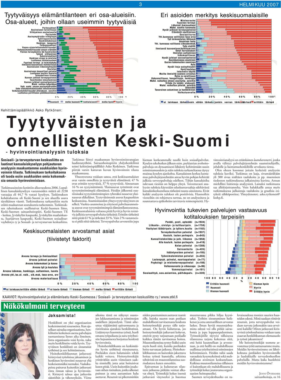 Tutkimusaineisto kerättiin alkuvuodesta 2006. Lopullinen kansalaiskyselyyn vastanneiden määrä oli 2238 vastaajaa eli 44,7 % vastasi kyselyyn.