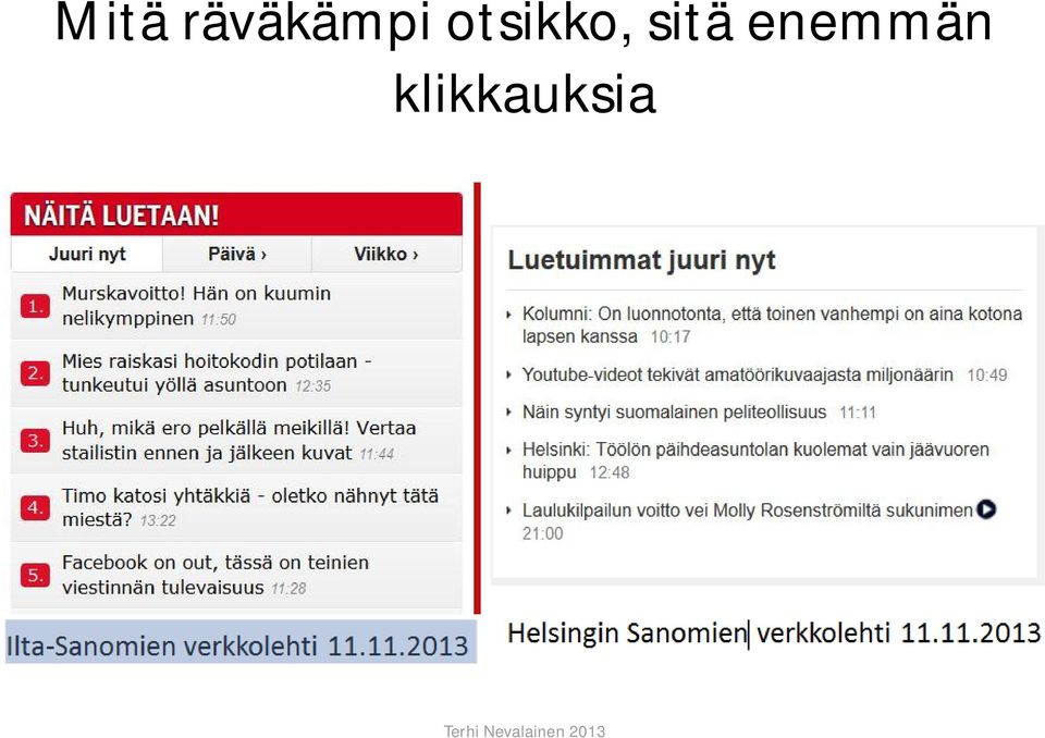 otsikko,