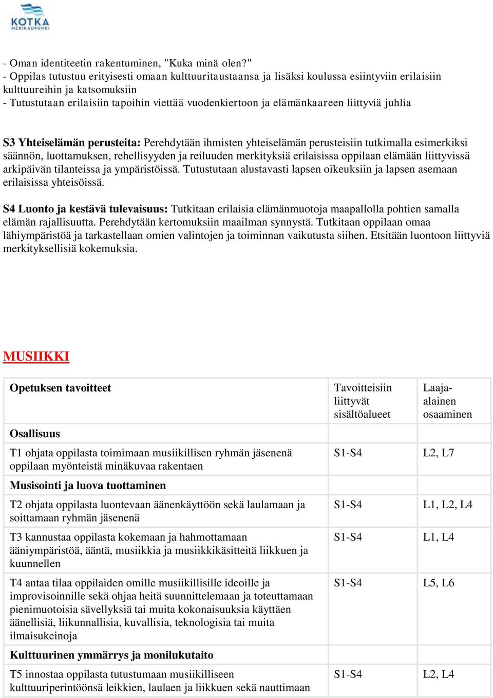 elämänkaareen liittyviä juhlia S3 Yhteiselämän perusteita: Perehdytään ihmisten yhteiselämän perusteisiin tutkimalla esimerkiksi säännön, luottamuksen, rehellisyyden ja reiluuden merkityksiä