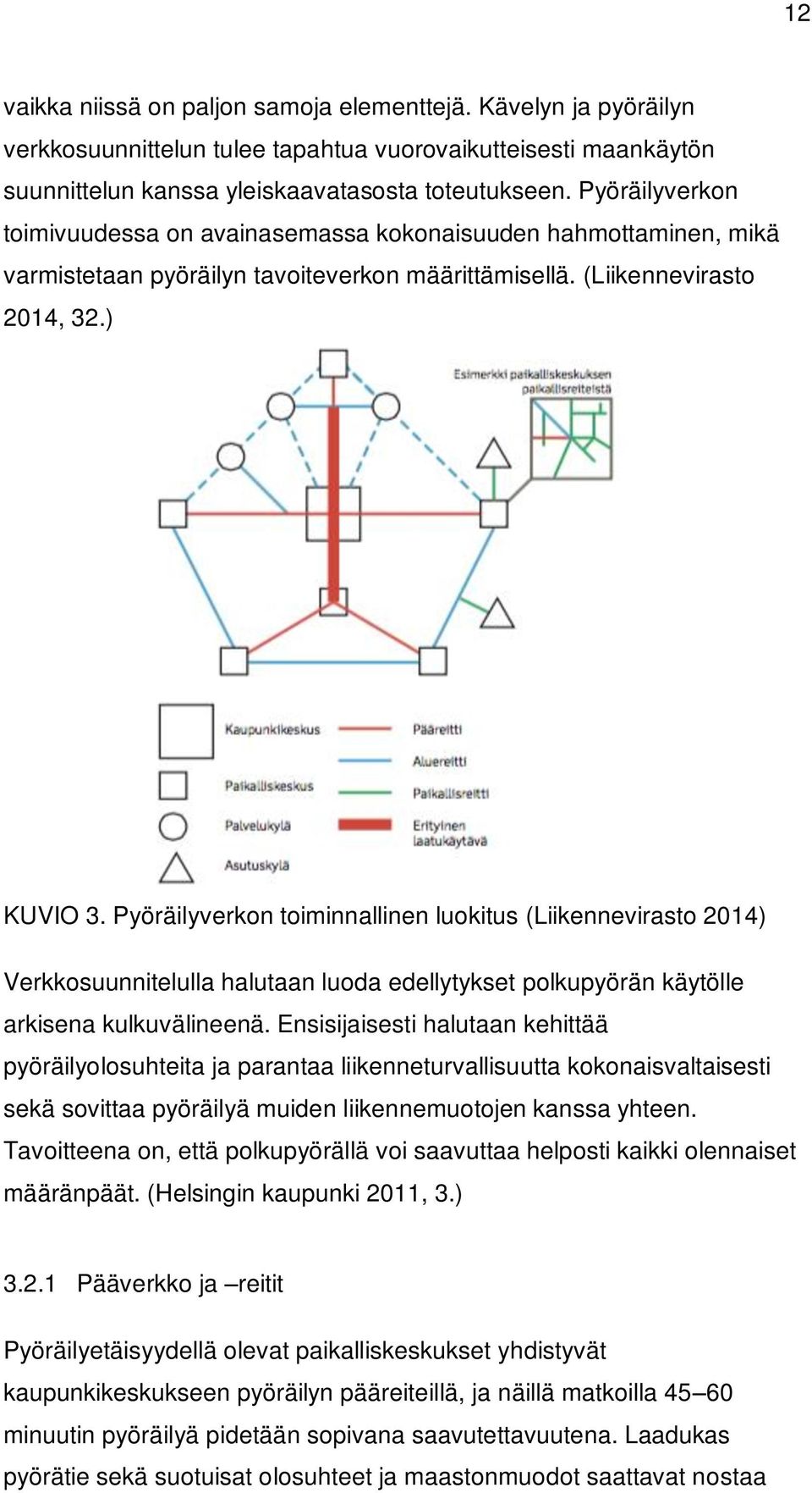 Pyöräilyverkon toiminnallinen luokitus (Liikennevirasto 2014) Verkkosuunnitelulla halutaan luoda edellytykset polkupyörän käytölle arkisena kulkuvälineenä.