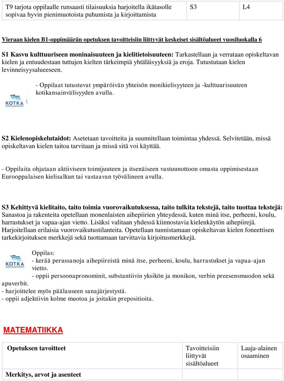 yhtäläisyyksiä ja eroja. Tutustutaan kielen levinneisyysalueeseen. - Oppilaat tutustuvat ympäröivän yhteisön monikielisyyteen ja -kulttuurisuuteen kotikansainvälisyyden avulla.