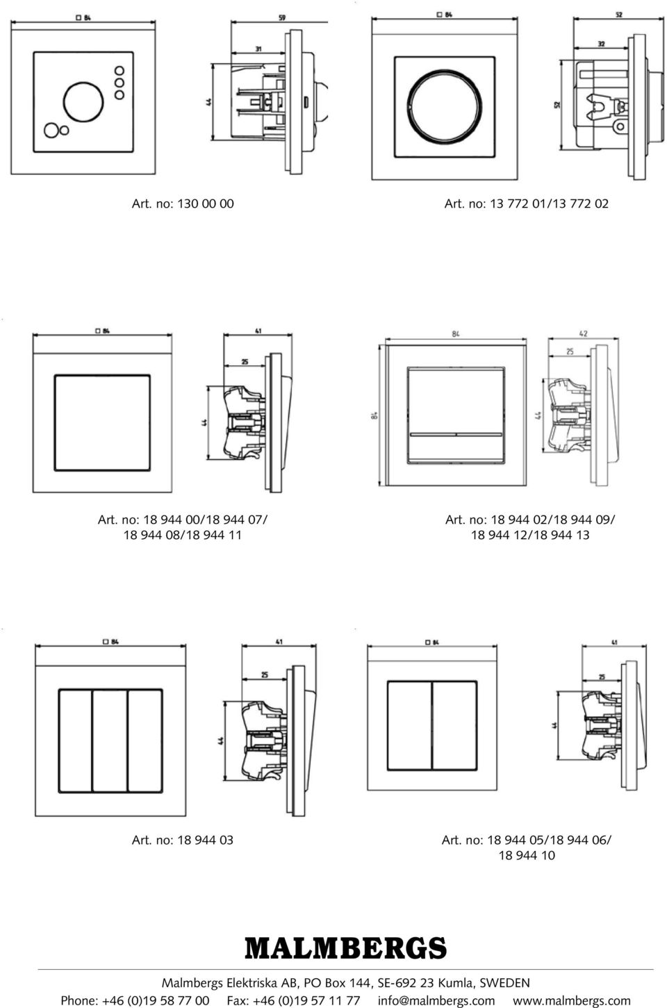 no: 18 944 02/18 944 09/ 18 944 12/18 944 13 Art.