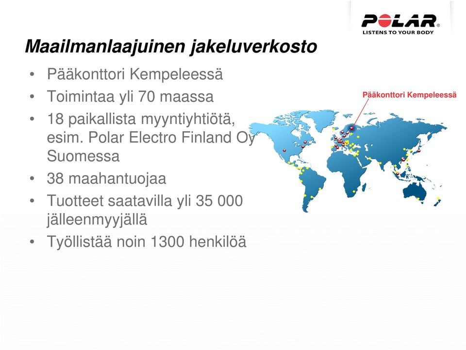 Polar Electro Finland Oy Suomessa 38 maahantuojaa Tuotteet