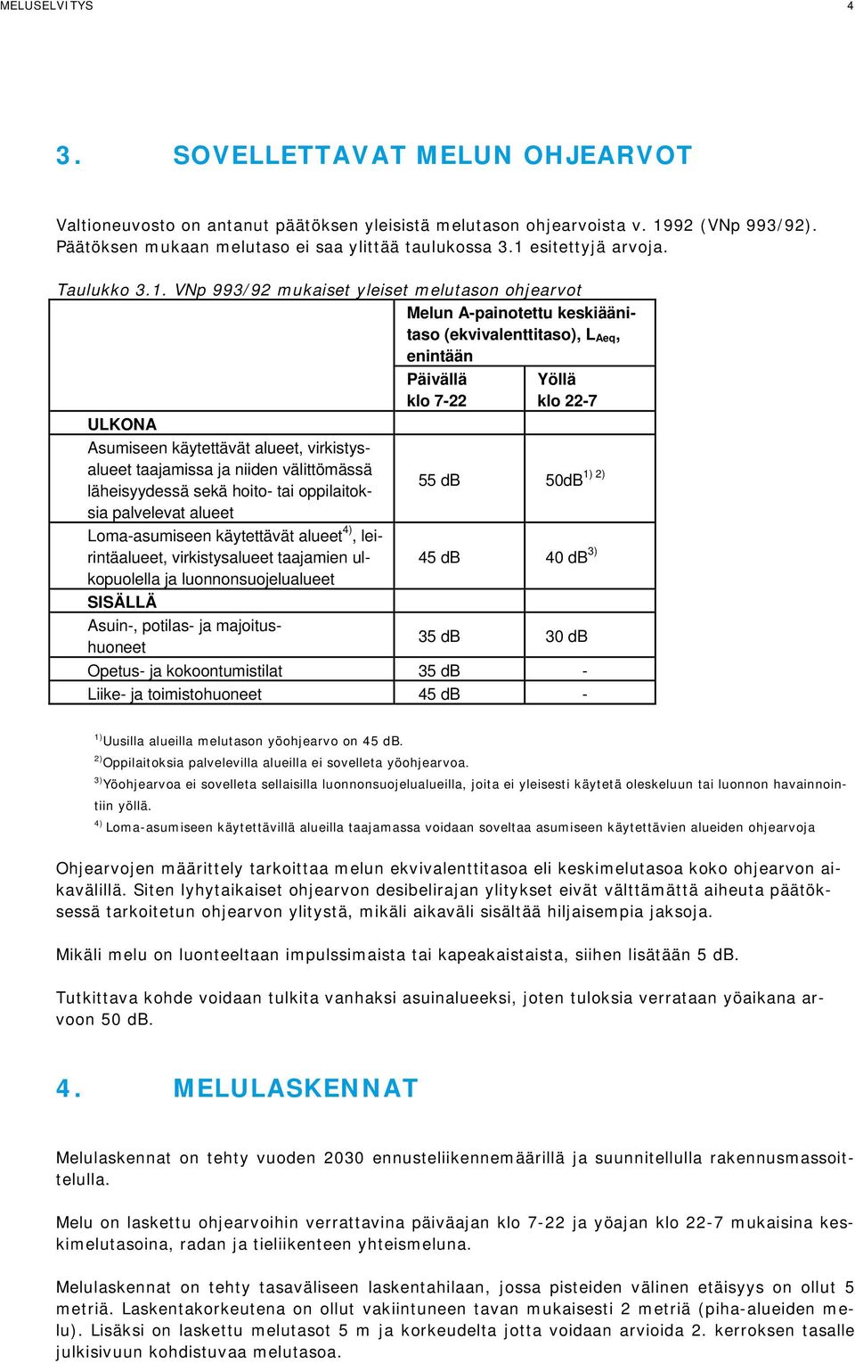 virkistysalueet taajamissa ja niiden välittömässä läheisyydessä sekä hoito- tai oppilaitoksia palvelevat alueet Loma-asumiseen käytettävät alueet 4), leirintäalueet, virkistysalueet taajamien