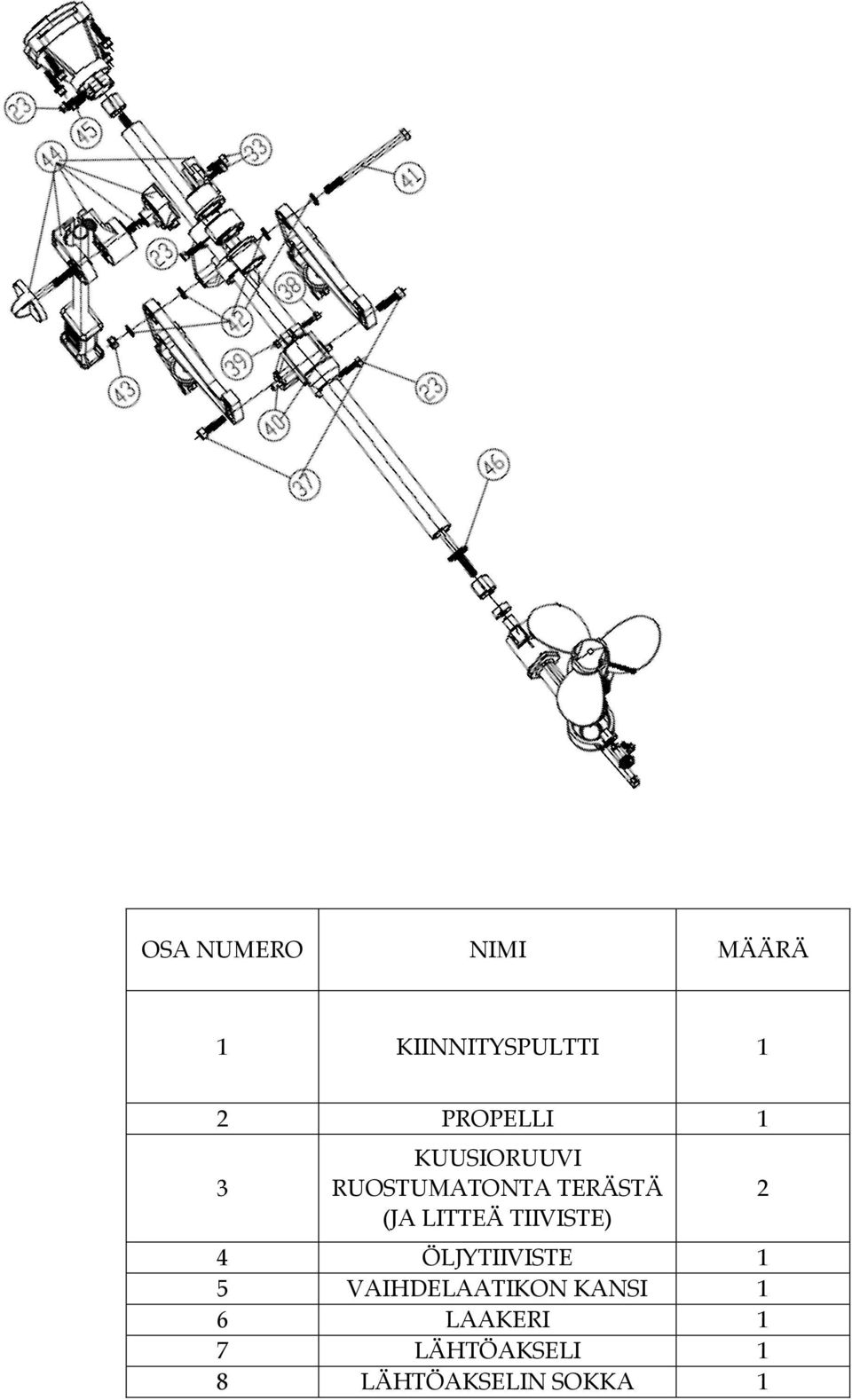 LITTEÄ TIIVISTE) 4 ÖLJYTIIVISTE 1 5 VAIHDELAATIKON
