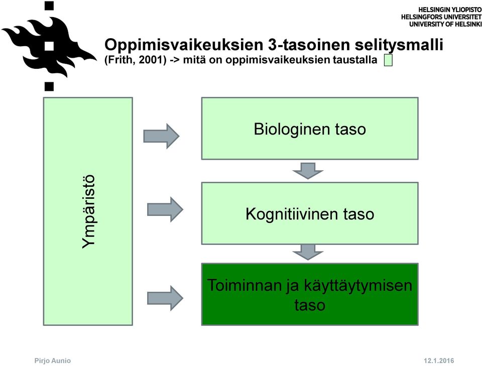 oppimisvaikeuksien taustalla Biologinen taso