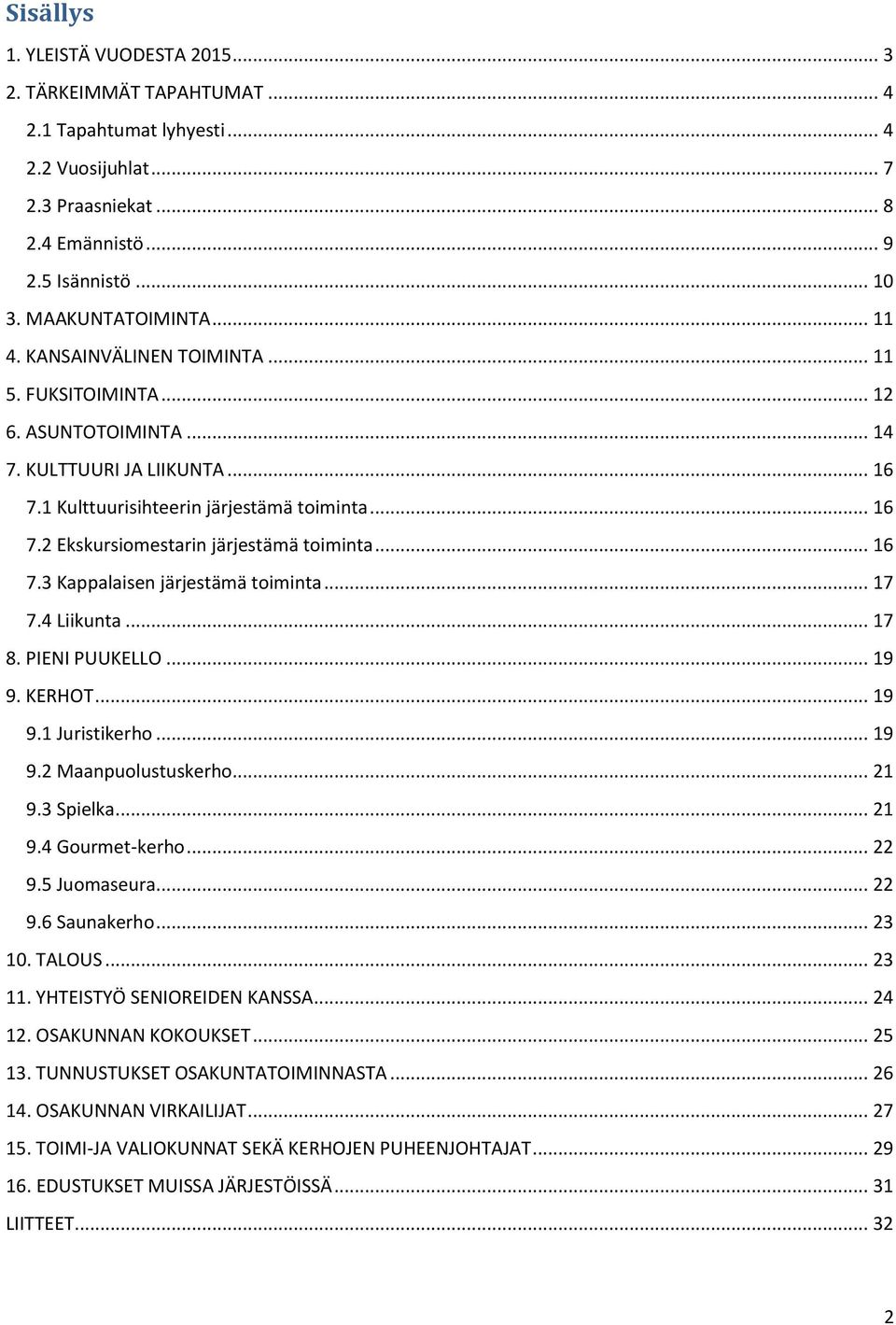 .. 16 7.3 Kappalaisen järjestämä toiminta... 17 7.4 Liikunta... 17 8. PIENI PUUKELLO... 19 9. KERHOT... 19 9.1 Juristikerho... 19 9.2 Maanpuolustuskerho... 21 9.3 Spielka... 21 9.4 Gourmet-kerho.