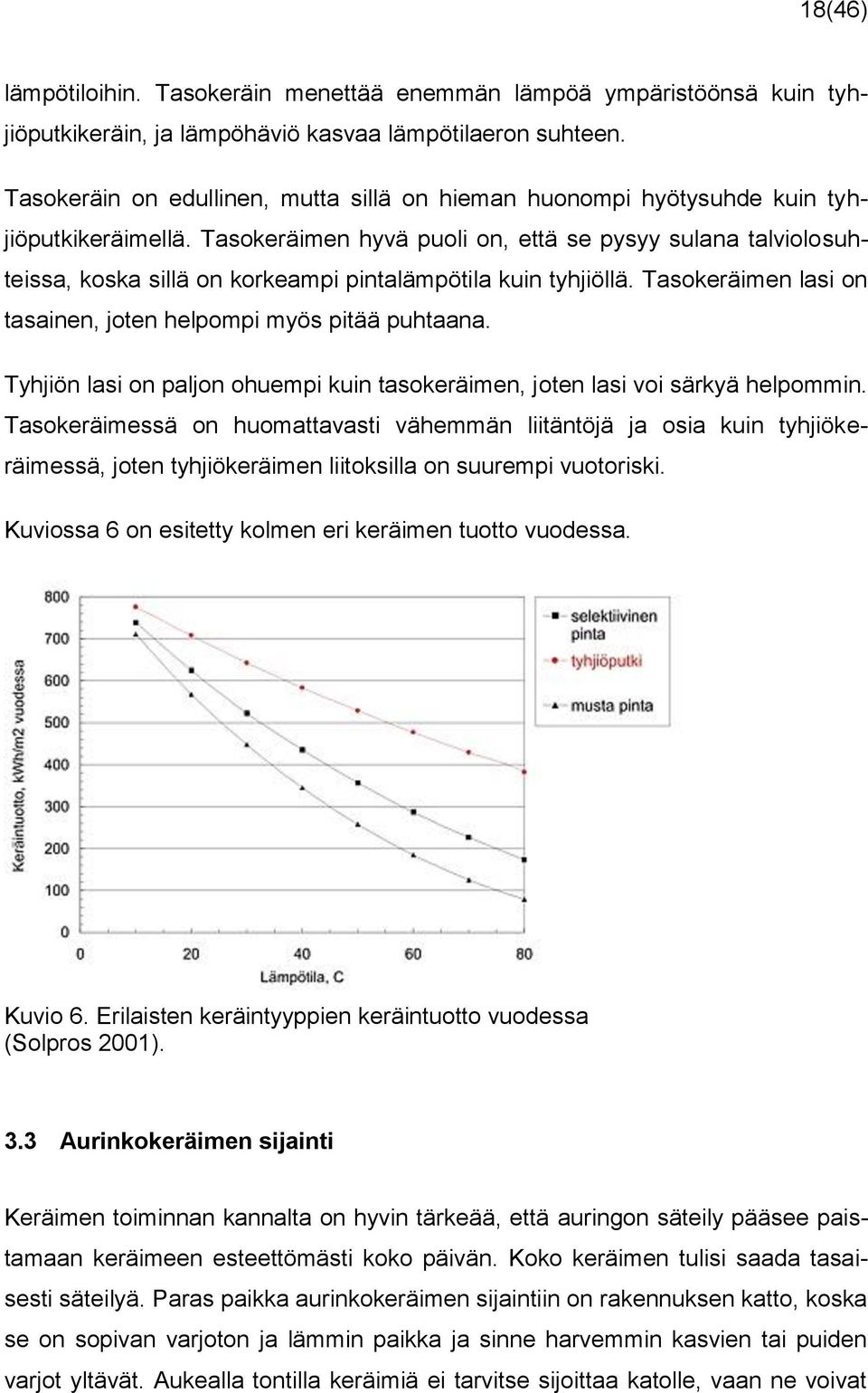 Tasokeräimen hyvä puoli on, että se pysyy sulana talviolosuhteissa, koska sillä on korkeampi pintalämpötila kuin tyhjiöllä. Tasokeräimen lasi on tasainen, joten helpompi myös pitää puhtaana.