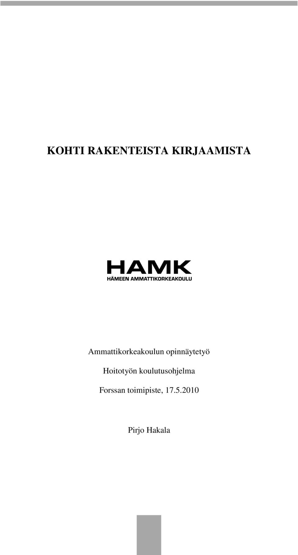 Hoitotyön koulutusohjelma