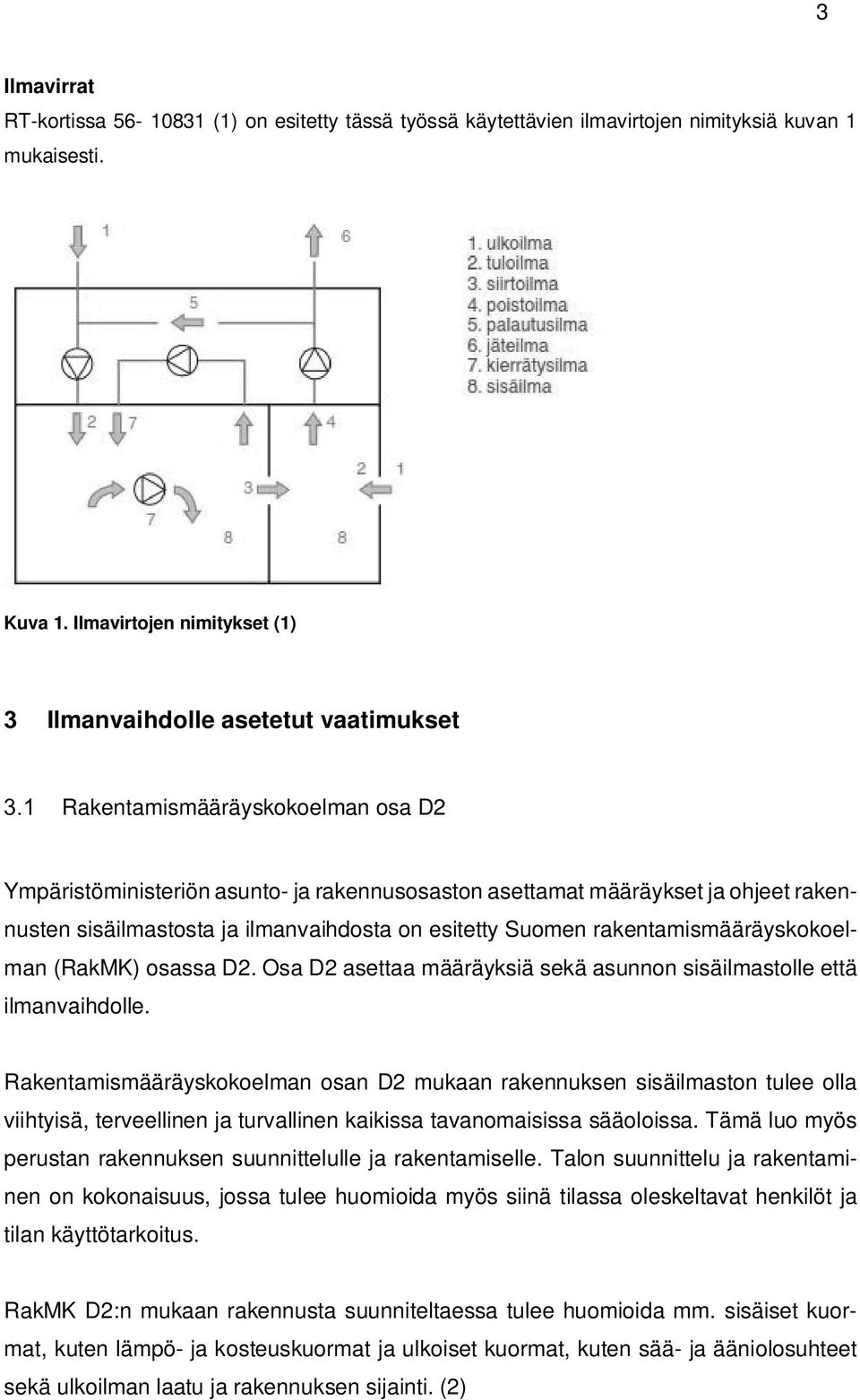 sisäilmastosta ja ilmanvaihdosta on esitetty Suomen rakentamismääräyskokoelman (RakMK) osassa D2. Osa D2 asettaa määräyksiä sekä asunnon sisäilmastolle että ilmanvaihdolle.