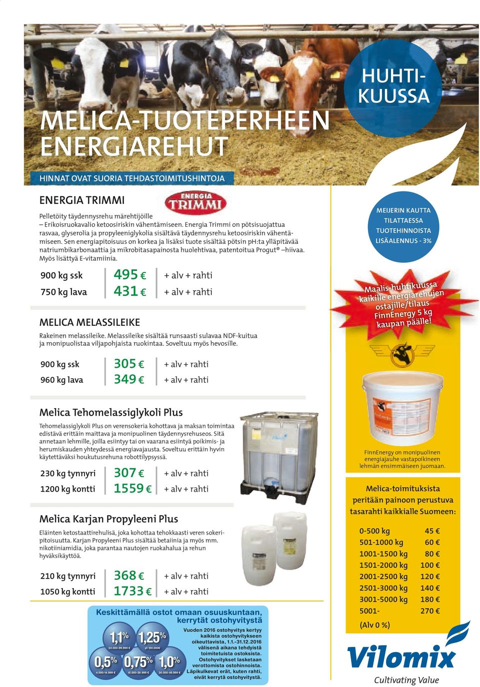 Sen energiapitoisuus on korkea ja lisäksi tuote sisältää pötsin ph:ta ylläpitävää natriumbikarbonaattia ja mikrobitasapainosta huolehtivaa, patentoitua Progut hiivaa. Myös lisättyä E-vitamiinia.