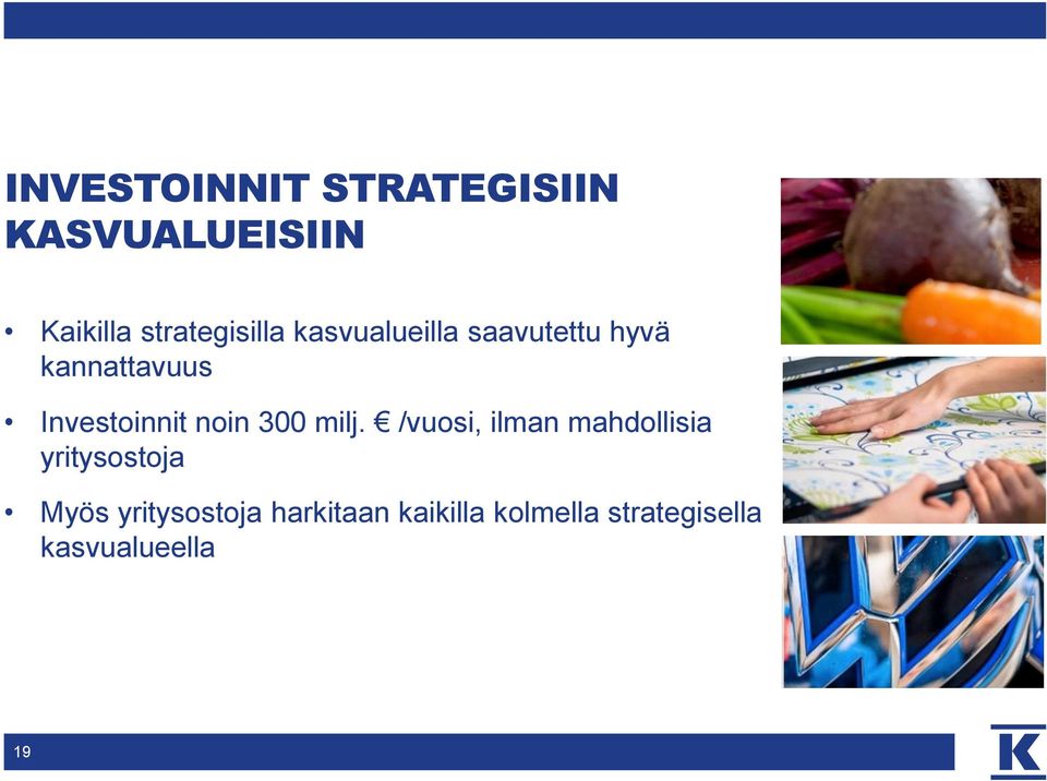 Investoinnit noin 300 milj.