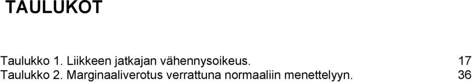 vähennysoikeus. 17 Taulukko 2.