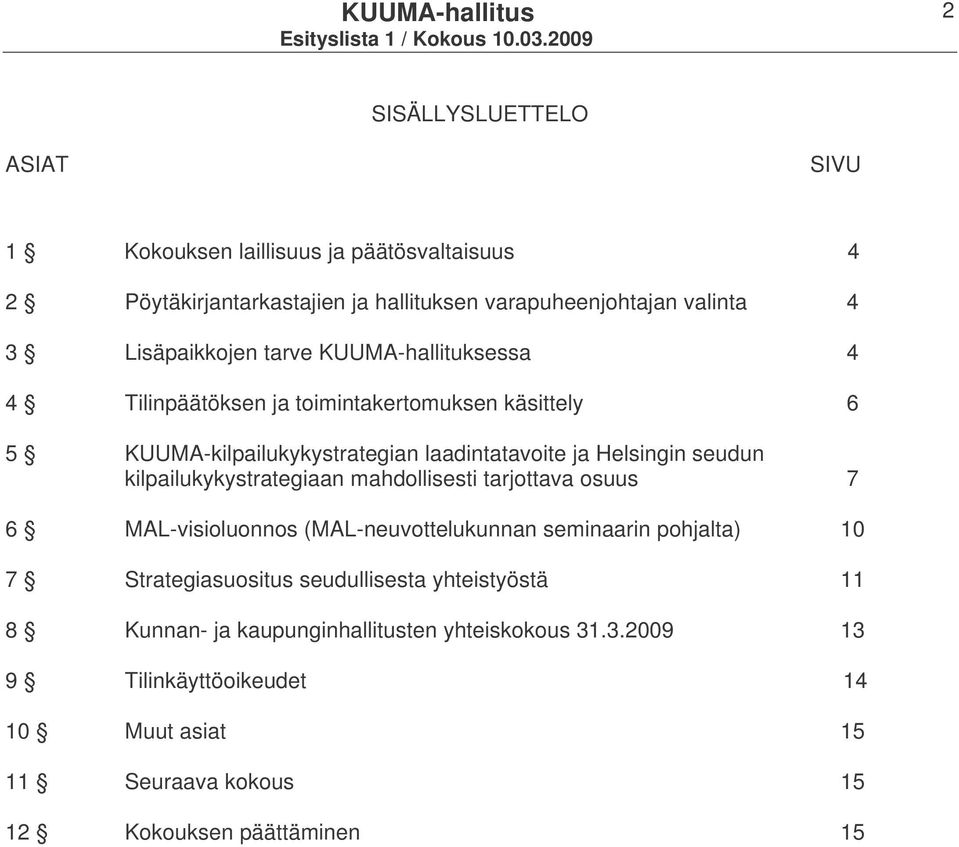 seudun kilpailukykystrategiaan mahdollisesti tarjottava osuus 7 6 MAL-visioluonnos (MAL-neuvottelukunnan seminaarin pohjalta) 10 7 Strategiasuositus