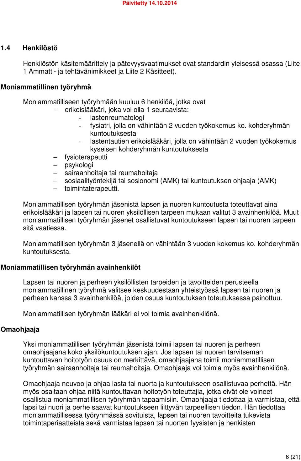 työkokemus ko.