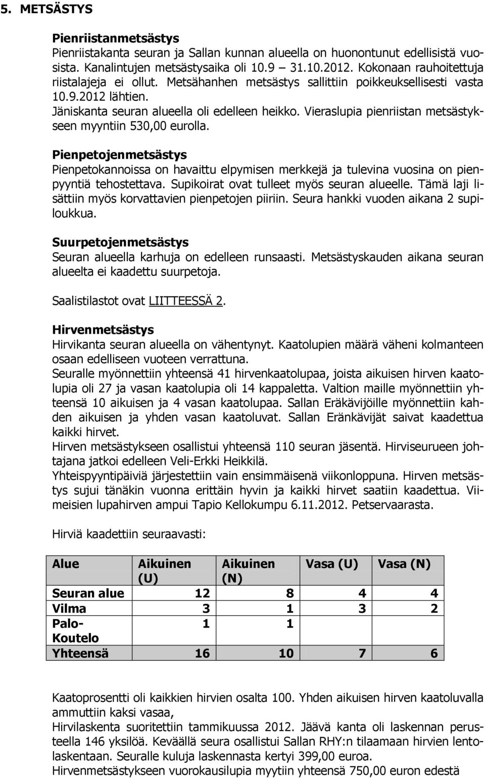 Vieraslupia pienriistan metsästykseen myyntiin 530,00 eurolla. Pienpetojenmetsästys Pienpetokannoissa on havaittu elpymisen merkkejä ja tulevina vuosina on pienpyyntiä tehostettava.