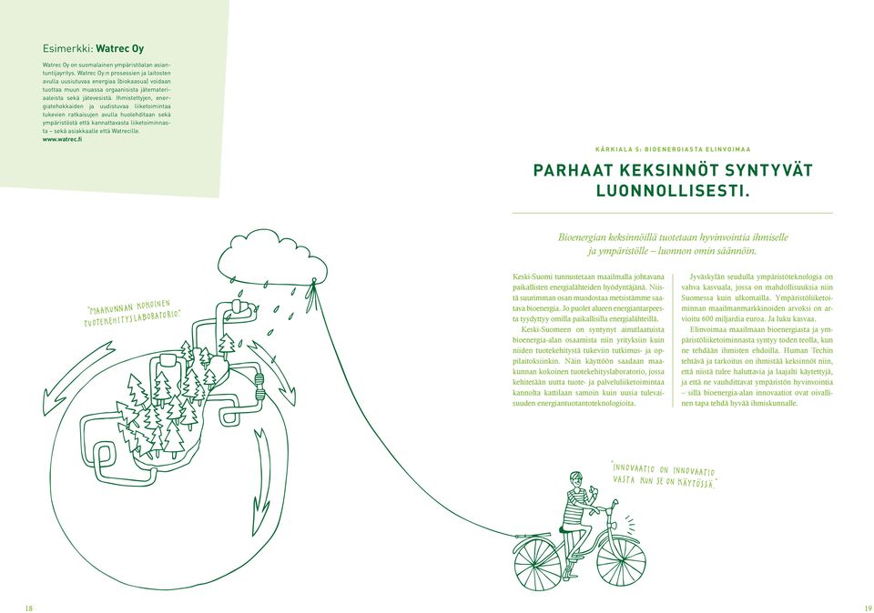 Ihmistettyjen, energiatehokkaiden ja uudistuvaa liiketoimintaa tukevien ratkaisujen avulla huolehditaan sekä ympäristöstä että kannattavasta liiketoiminnasta sekä asiakkaalle että Watrecille. www.