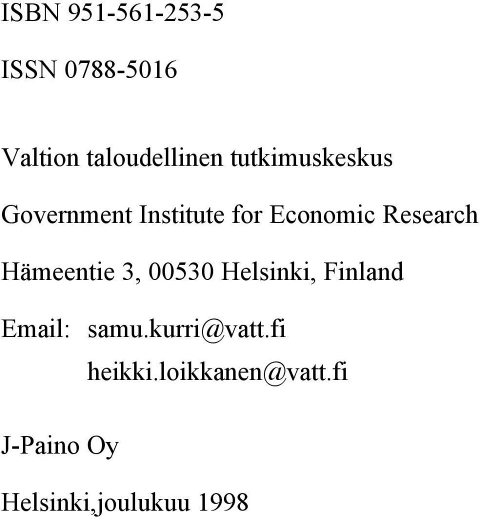 Hämeentie 3, 00530 Helsinki, Finland Email: samu.