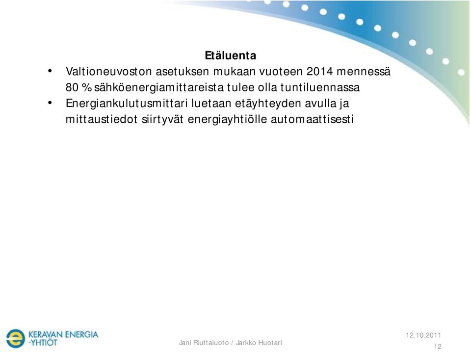 tuntiluennassa Energiankulutusmittari luetaan etäyhteyden