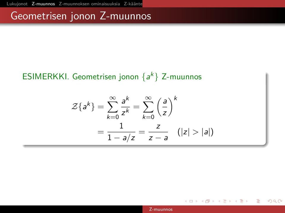 Geometrisen jonon ESIMERKKI.