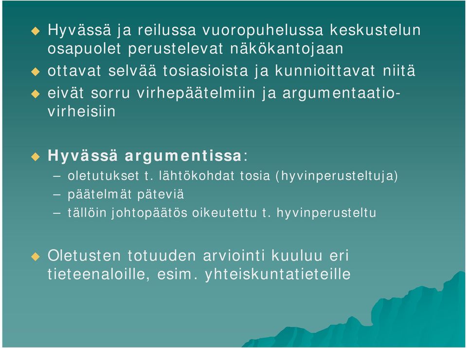 argmentissa: olettkset t.