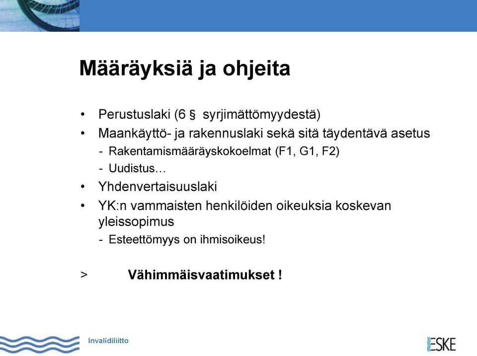 G1, F2) - Uudistus Yhdenvertaisuuslaki YK:n vammaisten henkilöiden