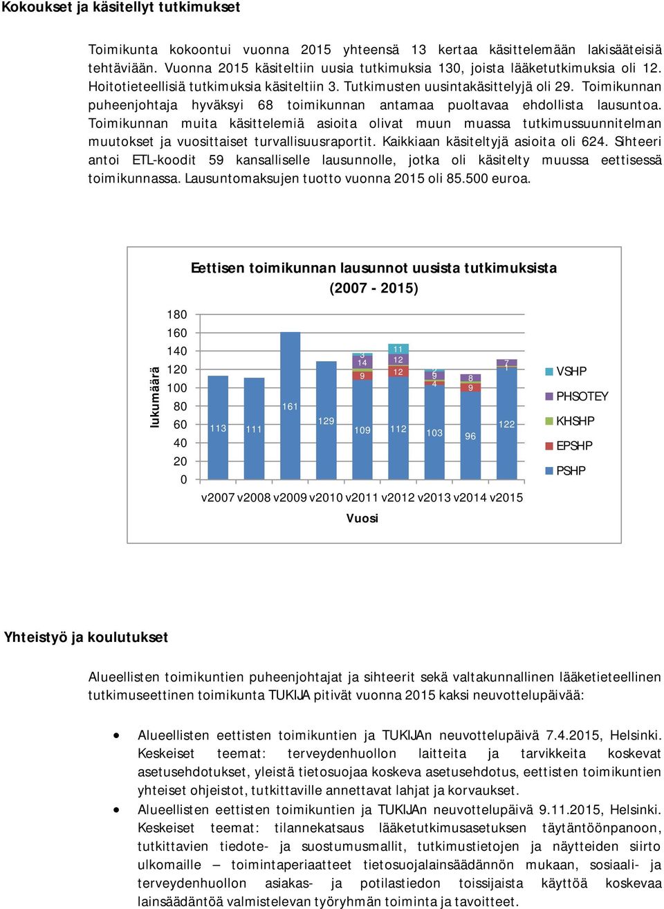 Toimikunnan puheenjohtaja hyväksyi 68 toimikunnan antamaa puoltavaa ehdollista lausuntoa.