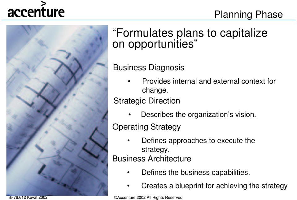 Strategic Direction Describes the organization s vision.